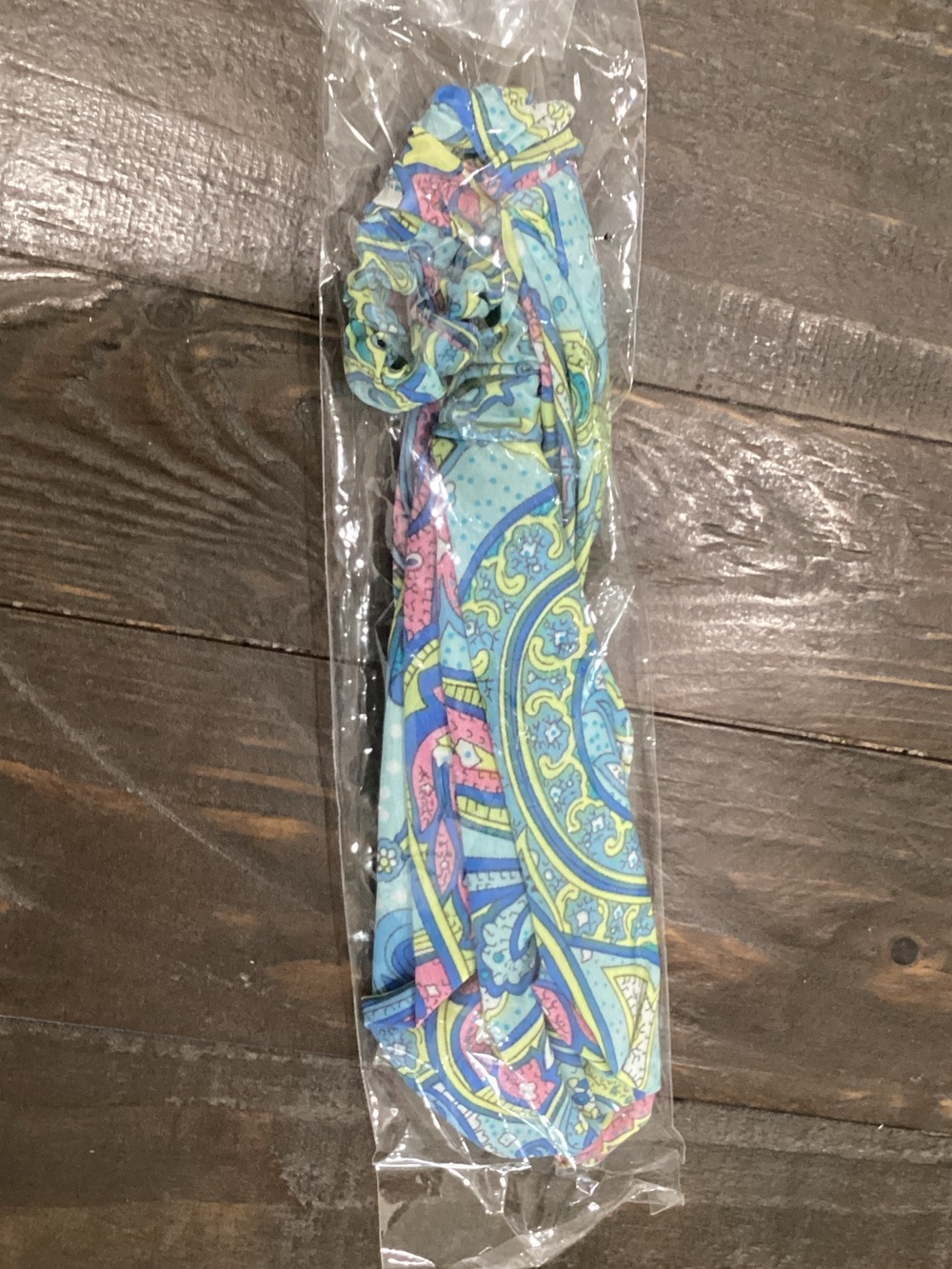 Colorful Paisley Headscarf - Blue, Green & Pink